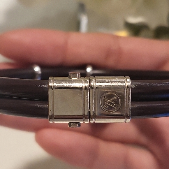 Louis Vuitton bracelet Keep it twice purple leather silver hardware - Picture 10 of 12